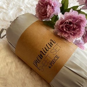 NWT Premium Light Gray Queen 4-piece Sheet Set Ultrasoft Hypoallergic in Bag